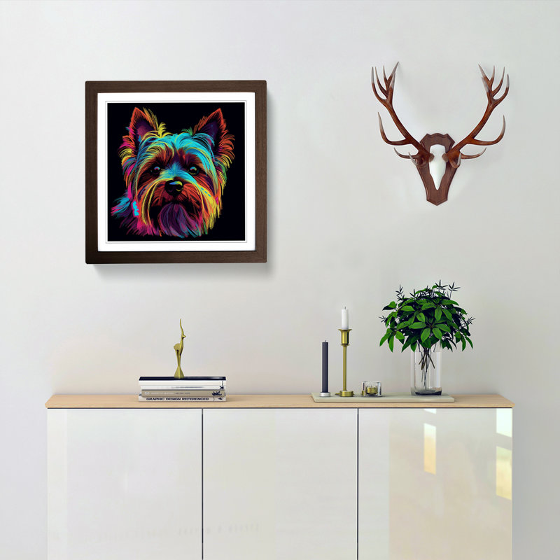 Single Picture Frame Print on Wood, Walnut Framed