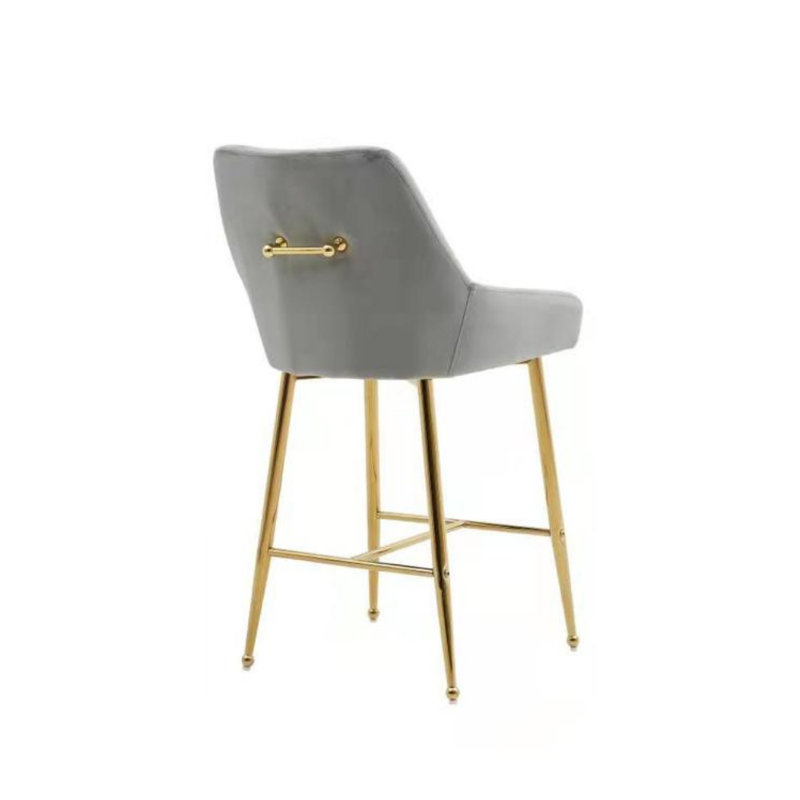 Tabouret de comptoir 25,5 po Grygorii, Gris / or