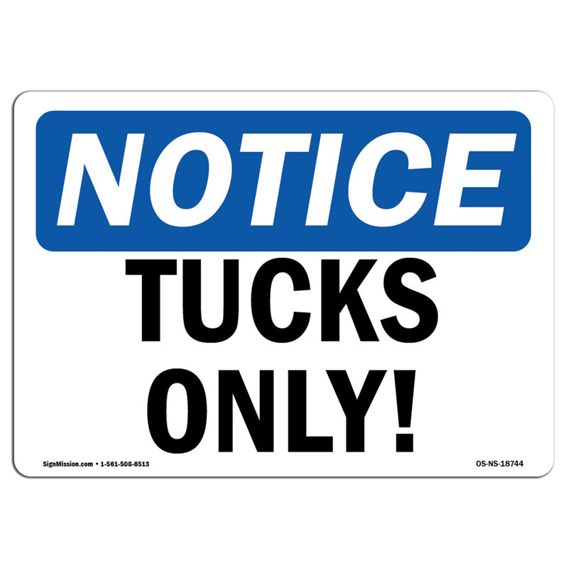 Trucks Only! Aluminum Sign 12 x 18