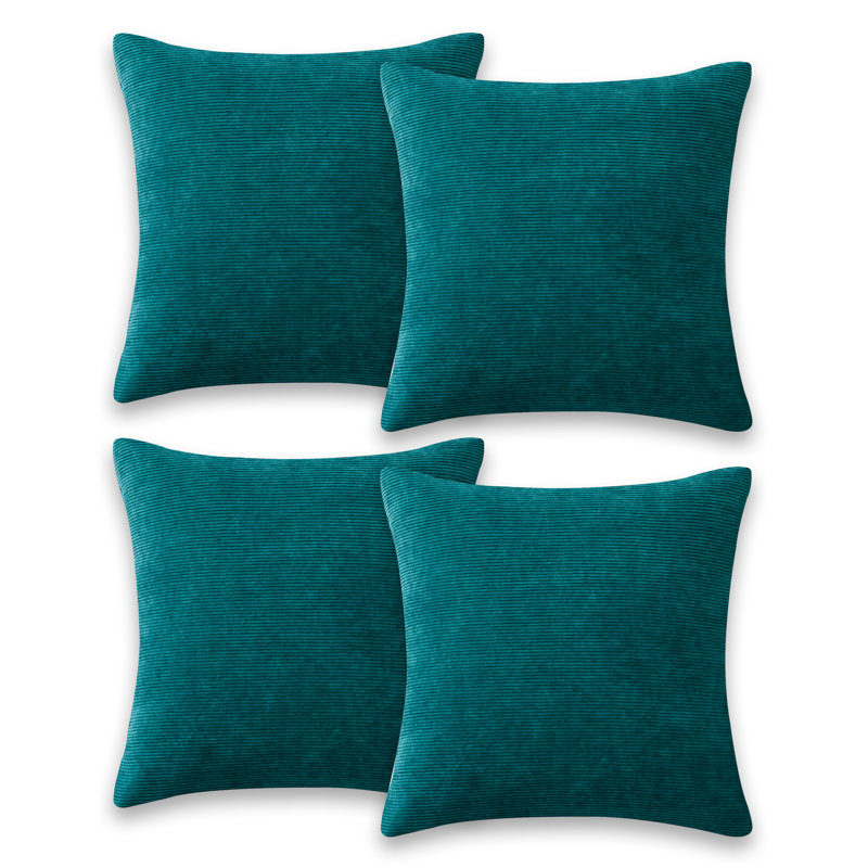 Striped Square Cushion Pad, Teal