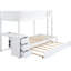 Lit simple superposé simple avec lit gigogne simple, rangement et bureau, blanc