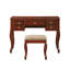 Meuble-lavabo classique avec tabouret, abat-jour cerise, rangement rabattable, siège confortable, contreplaqué et couleur, décoration, compartiment de rangement, bois d'hévéa