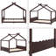 Lit de maison avec lattes de soutien, cadre de lit de maison en bois massif pour enfants, pas de sommier tapissier et structure d'ouverture-1190919693-1190919692