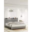 Wingback upholstered platform bed frame with galaxy projector, diamond button headbaord, usb charger, music speaker-192911356-192911353