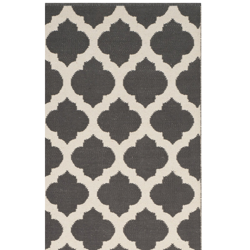Romona Hand Woven Cotton Geometric Rug, Rectangle 5' x 8'