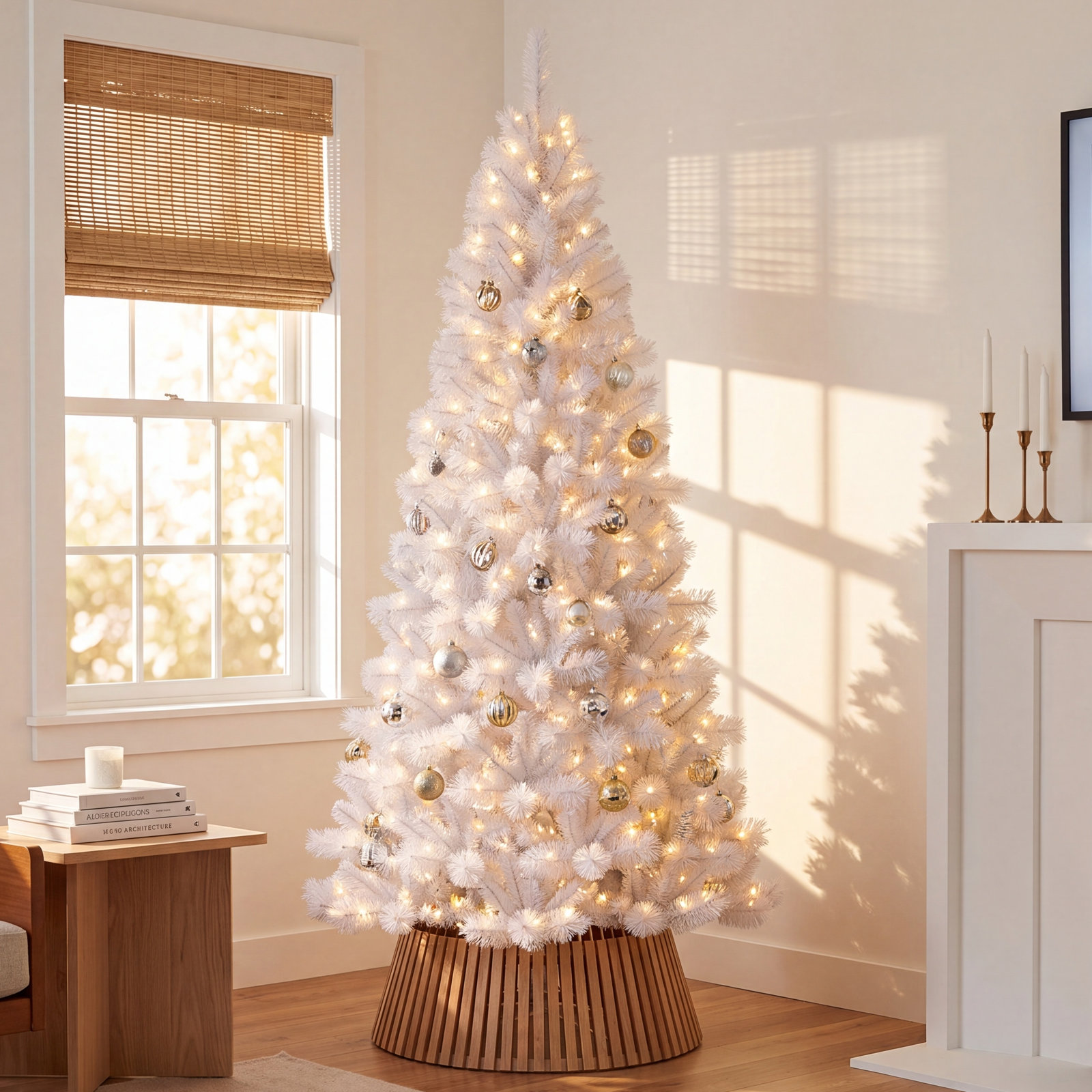 Johvan Pre-Lit Pine Christmas Tree, 8' H