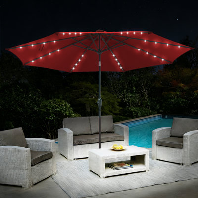 10 ft Solar Patio Umbrellas with Lights