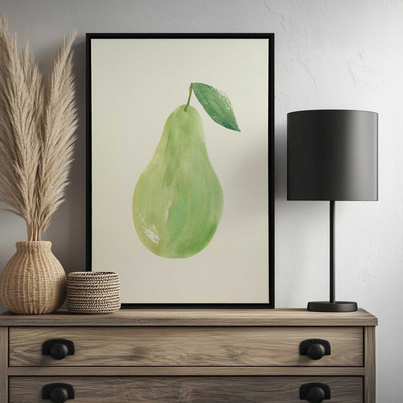 Poire, aquarelle, illustration par Intemporalis, reproduction d'art, H 40 po x l 30 po, Noir