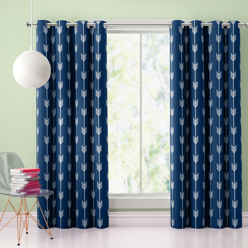 Clontarf Room Darkening Curtain Pair, Navy Blue, 52" W x 72" L