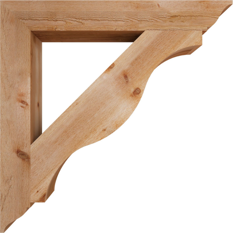 H 6 po x P 6 po Support en bois / corbeau, Cèdre rouge, H 46 po x l 6 po x P 46 po