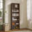 6-Tier Fixed Shelf Bookcase, 75" Tall Heavy-Duty Storage with Tip-Resistant Design-457838546