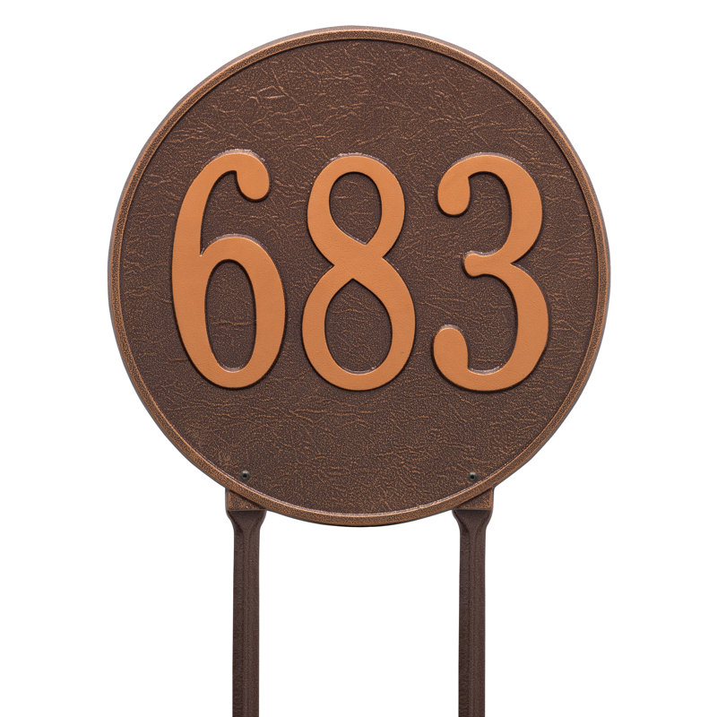 Plaque d'adresse sur 1 ligne, Cuivre antique, Oui