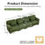 Canapé surdimensionné 4 places, canapé d'angle modulaire, tissu en velours côtelé, vert, pour salon, chambre ou appartement-823862157