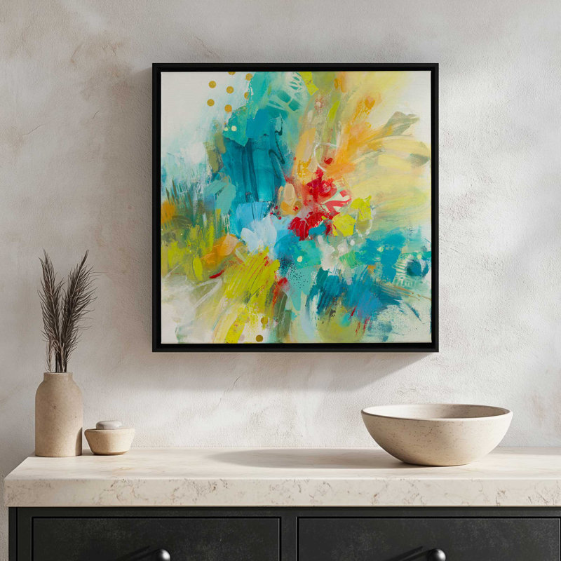 Reproduction d'art sur toile Outburst, «Floater», reproduction encadrée sans passe-par, H 12 po x l 12 po, Doré