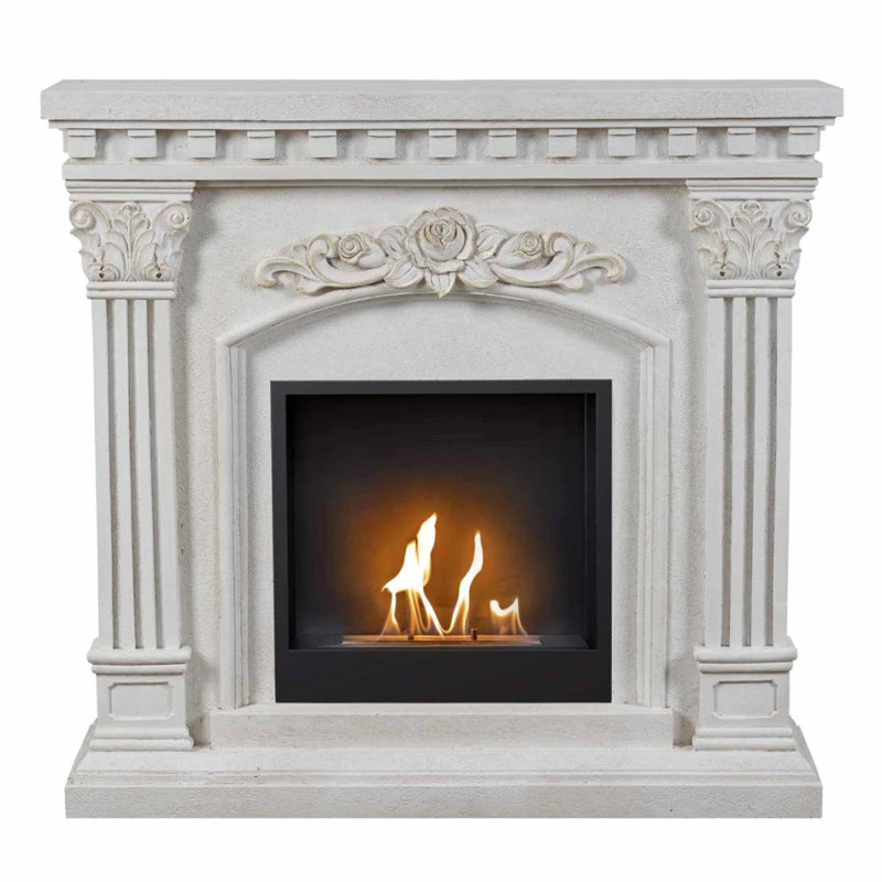 Astoria Grand 105cm W Stone Effect Bio-Ethanol Fireplace