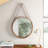 Leather Strap Hanging Wood Wall Mirror-23509694