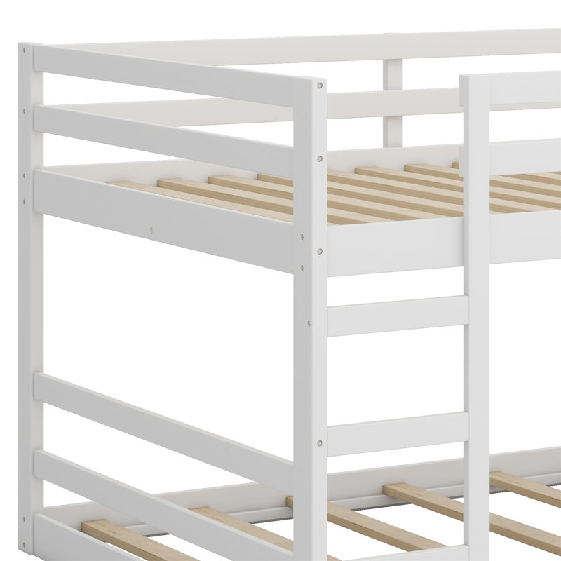 Lit superposé double au dessus d'un lit double Kadejah Kids, Blanc