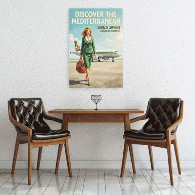 Elegant Jet Set Traveler Classic Elegant Retro Landscape Nature Wall Art Print by Andreas Magnusson - Wrapped Canvas Print