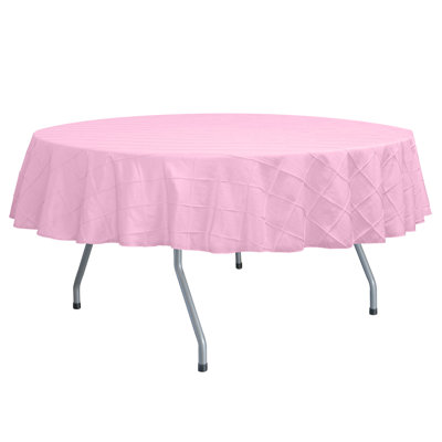 Ultimate Textile Embroidered Pintuck Taffeta Tablecloth Bubble Gum Pink