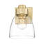 Applique murale 1 lumière Everaldo en bronze champagne brossé avec verre transparent-44036954