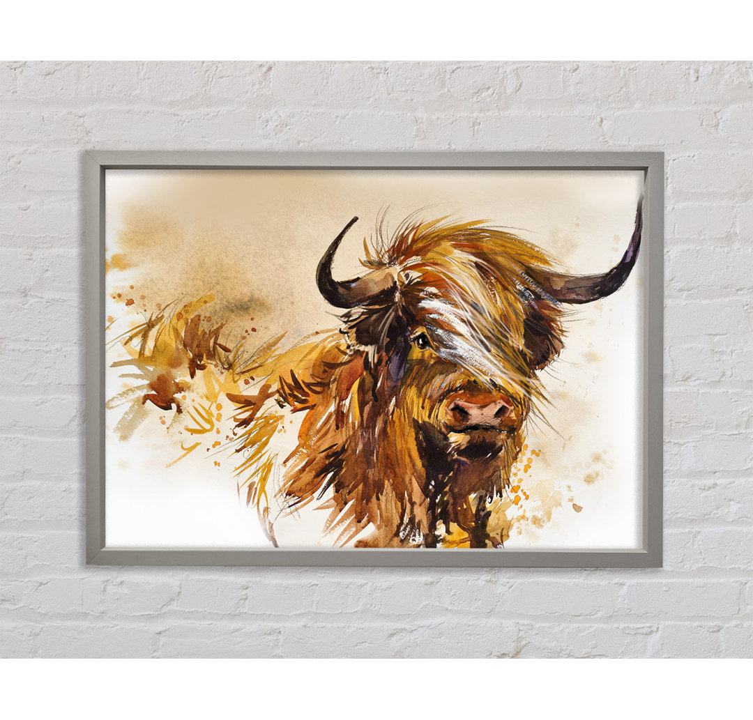 Gerahmtes Leinwandbild The Highland Cow