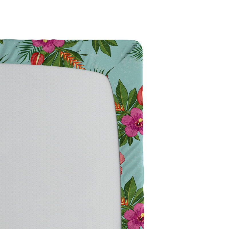 Ensemble de 2 draps-housses Ambesonne, Drap-housse de taille simple, Multicolor Floral 13