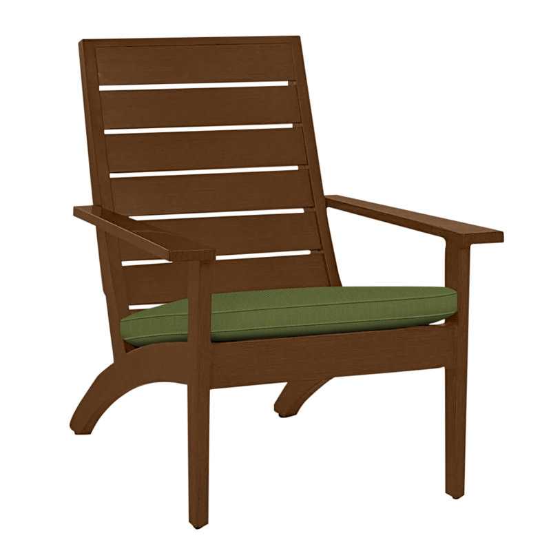 Kennebunkport Aluminum Adirondack Chair - Oak, Oak, Welt, Linen Forest