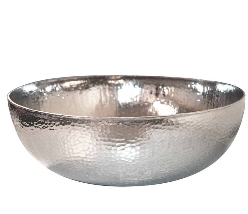 Maestro Copper Circular Vessel Bathroom Sink, Polished Nickel