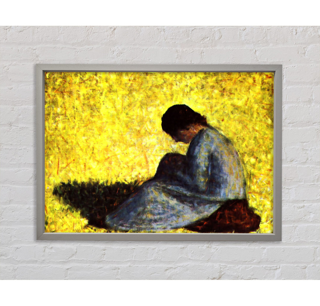 Seurat Girl Seated On The Lawn - Einzelbildrahmen Kunstdrucke auf Leinwand