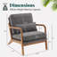 Fauteuil d'appoint rembourré en bois massif Lemley Mid Century-1120179551