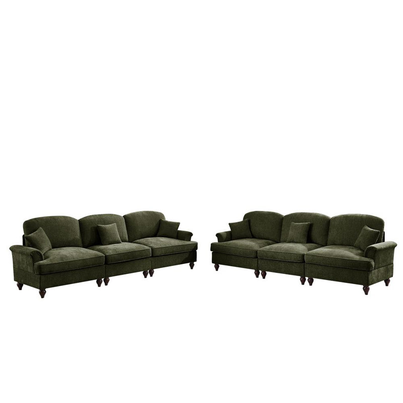 2 Piece Modular Living Room Sofa Set, Green