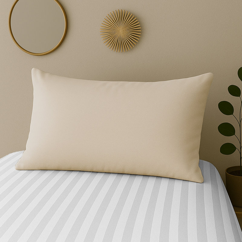 40cm Deep Pocket Microfiber Stripe Fitted Sheet, Kingsize (5'), White