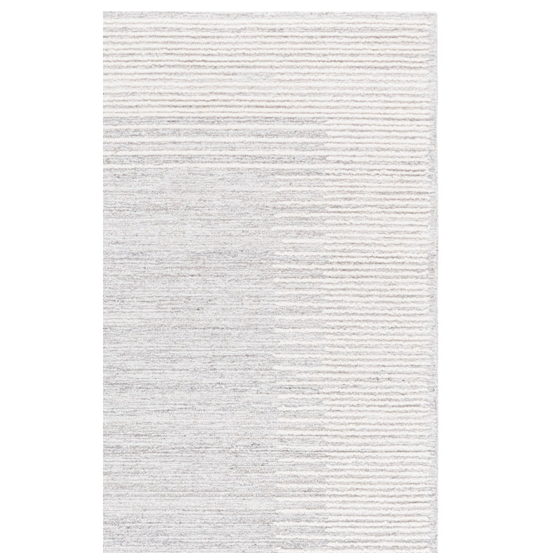 Tapis de couleur unie en coton touffeté à la main Abstract, Rectangle de 5 pi x 8 pi