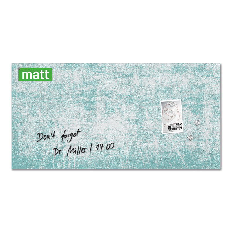 Artverum Wall Mounted Magnetic Unframed Glass Board, 46cm H x 91cm W x 91cm L