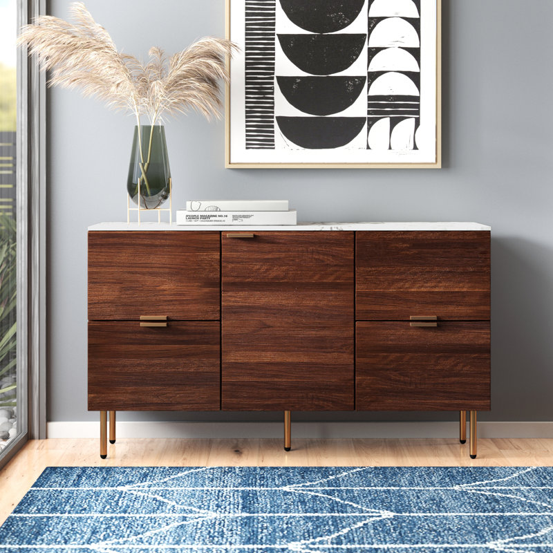 Pinecone 48" Storage Cabinet Sideboard with Marble Effect