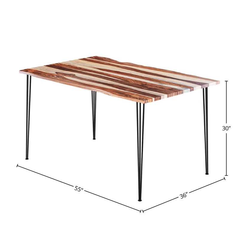 Table de salle à manger Genut, Noir / bois