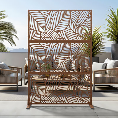 72" H x 47" W Metal Privacy Screen Fence Panel Blade Pattern by Dovelina