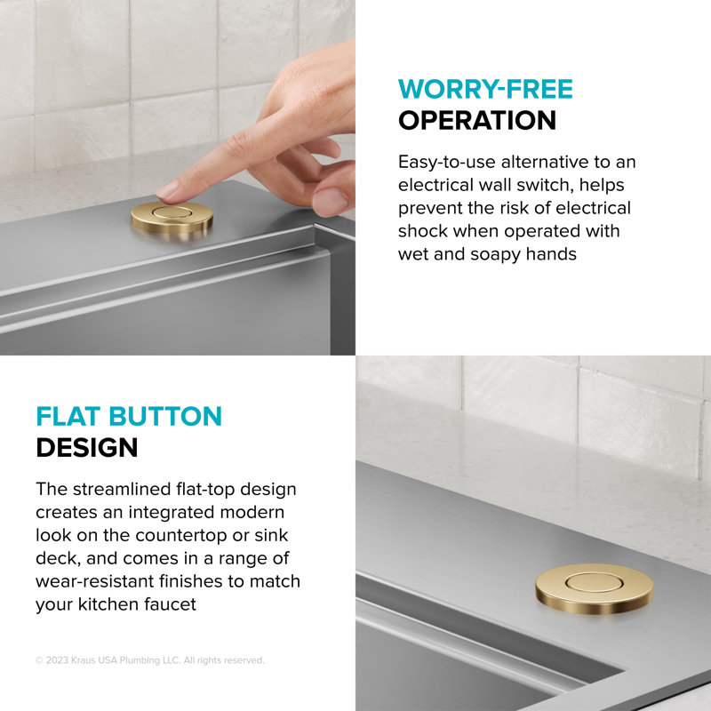 WasteGuard Air Switch, Brushed Brass