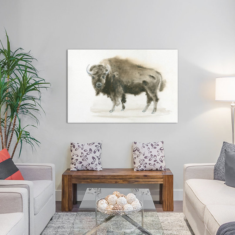 « buffalo bill », reproduction d’art sur toile tendue, H 18 po x l 26 po x P 1,5 po
