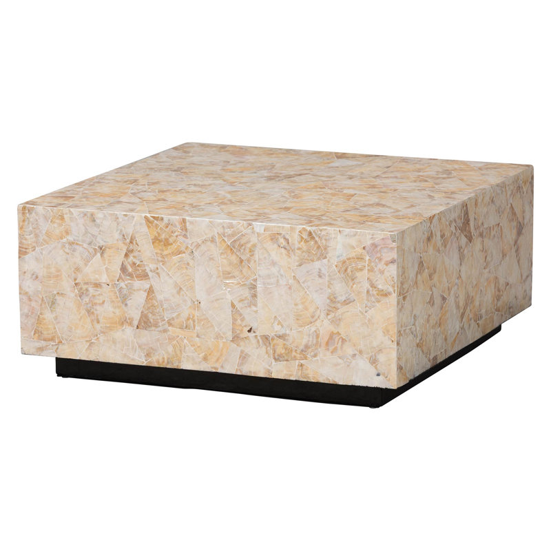 Fraley Capiz Shell Coffee Table with Plinth Base
