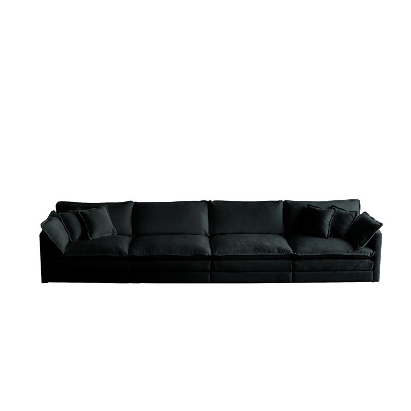 Chenille noire - Structure et rembourrage de qualité pour 4 personnes