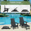 Chaise Adirondack pliante en poly Lumber avec porte-gobelets, repose-pieds et coussin-1038853935