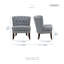 Chaise d'appoint moderne et contemporaine Bousov de 26 po avec revêtement en tissu texturé, dossier capitonné et coussins en mousse haute densité-939541963