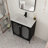 Kainani 30" Single Freestanding Bathroom Vanity with Ceramic Basin Sink Top, Floor Standing Vanity With 2 Doors And 1 Adjustable Shelf-1953410008