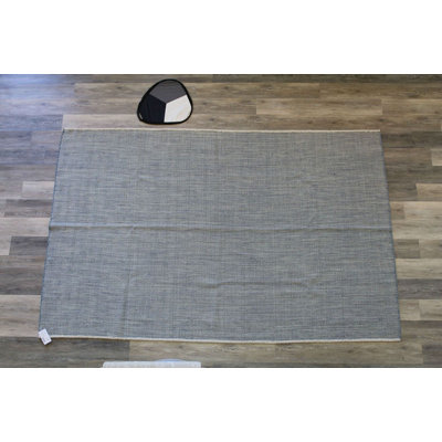 Herringbone Abstract Area Rug in Blue/Sky/Ivory