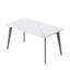 Table de salle à manger moderne en pierre artificielle à pieds droits en métal pouvant accueillir 6 personnes (table de salle à manger seulement)