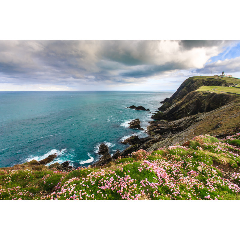 Cliff Under Cloudy Sky - Wrapped Canvas Print, 30cm H x 46cm W