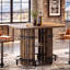 Table de bar de 120 cm (47,24 po), meuble-bar de style campagnard avec rangement à 2 niveaux pour bar, cuisine ou salle à manger, brun rustique