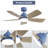 Rita 42" 5-Blade Modern Dark BlueThree-Color Dimmable Ceiling Fan Light with Remote Control