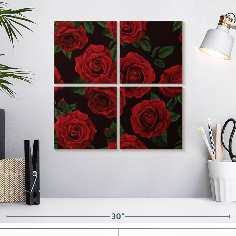 Harnek élégantes roses rouges, H 18 po x l 18 po